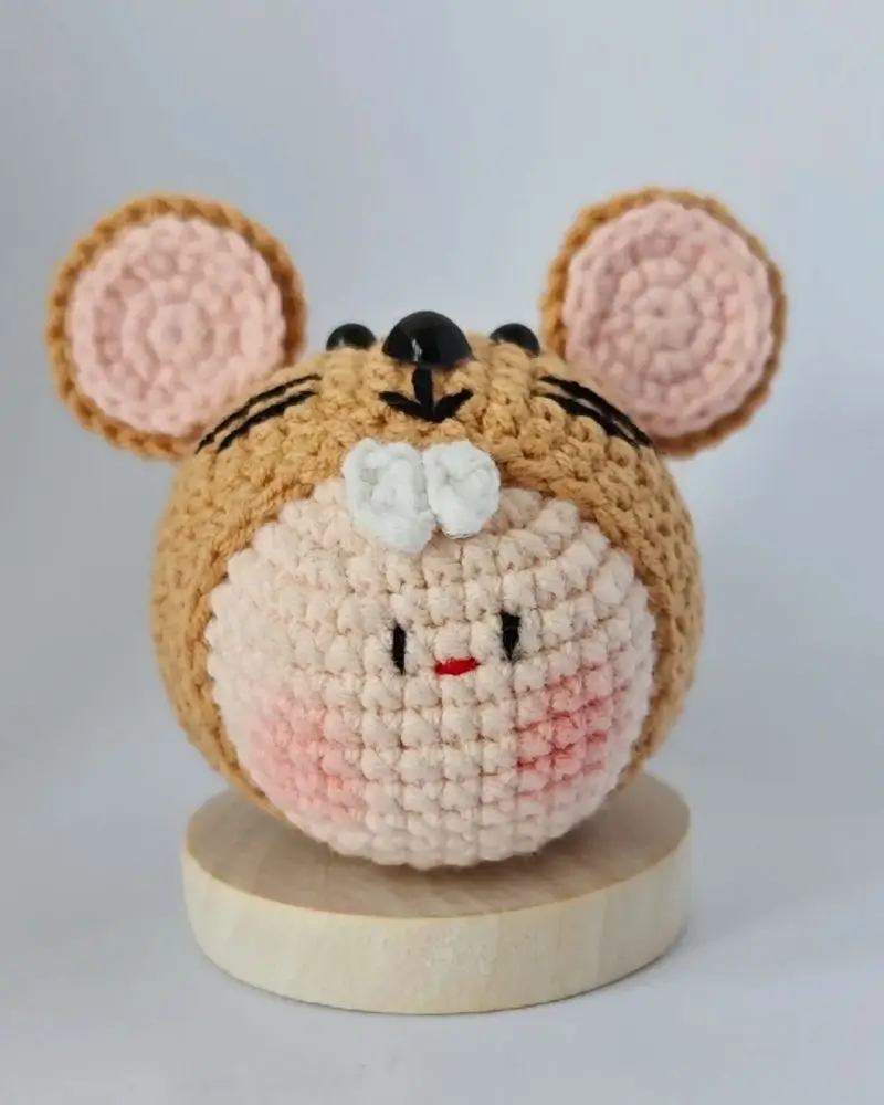 Crochet mouse,  cute stuffed animal.