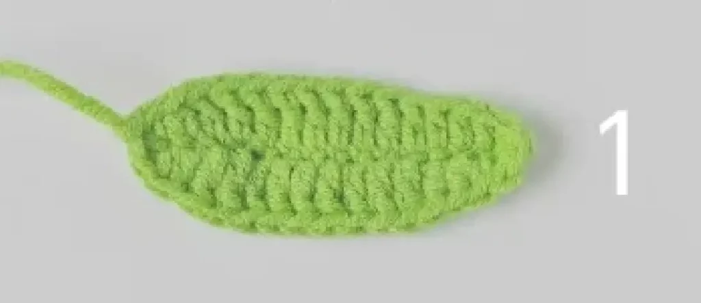 Crochet leaf pattern, lime green.