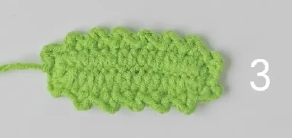 Crochet stitch pattern 3, lime green yarn.
