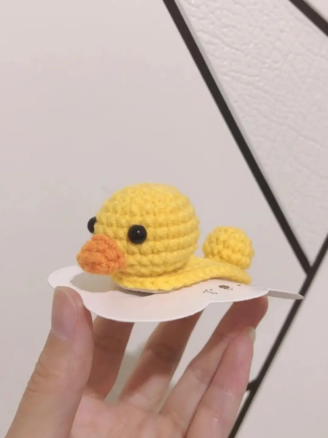 Crocheted yellow duck, small, handmade.